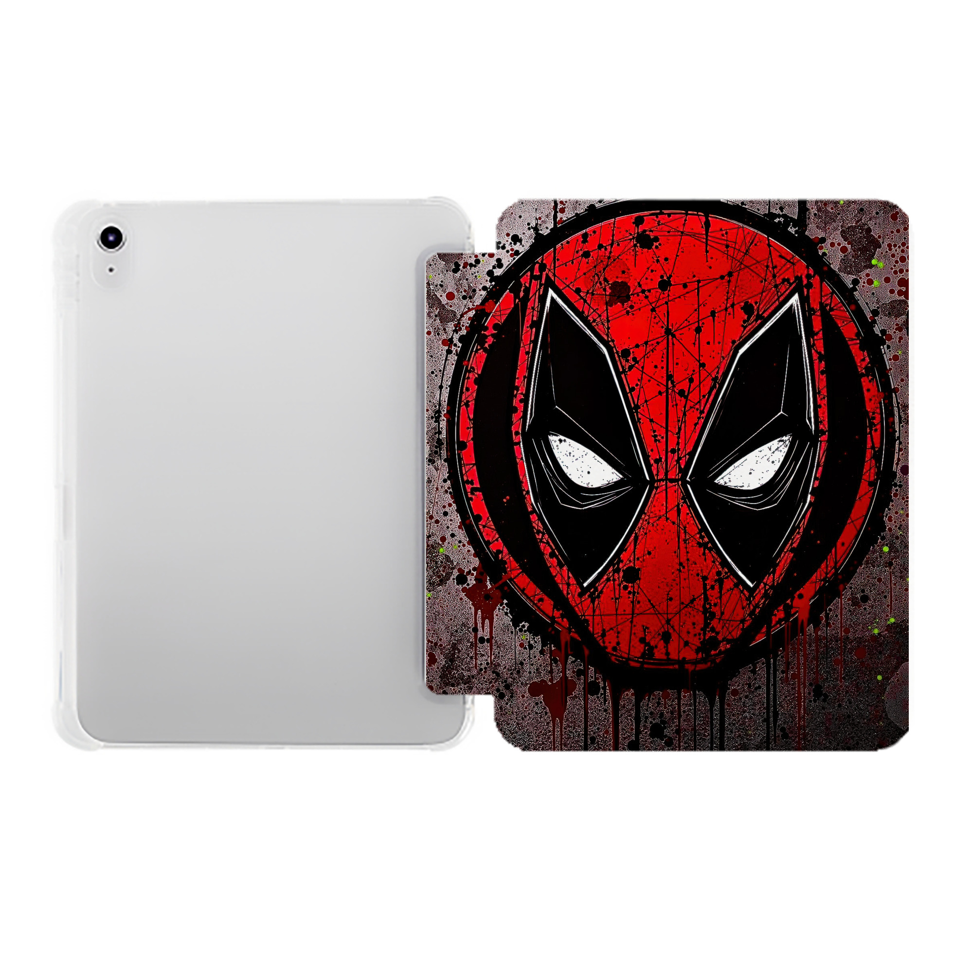 （画像用） Deadpool デッドプール IPad ケース ペン収納付き 三つ折りスタンド PUレザー×シリコン 対応機種9.5/10.5/10.9インチ